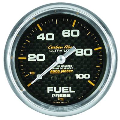 Auto Meter - Auto Meter Gauge; Fuel Pressure; 2 5/8in.; 100psi; Mechanical; Carbon Fiber 4812