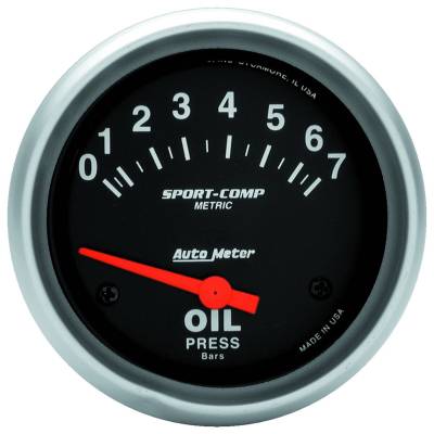 Auto Meter - Auto Meter Gauge; Oil Pressure; 2 5/8in.; 7 BAR; Electric; Sport-Comp 3522-M