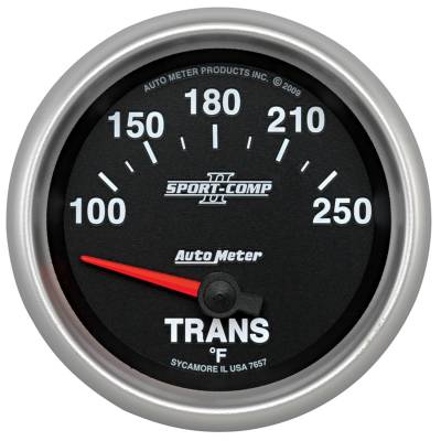 Auto Meter - Auto Meter Gauge; Transmission Temp; 2 5/8in.; 100-250deg. F; Electric; Sport-Comp II 7657