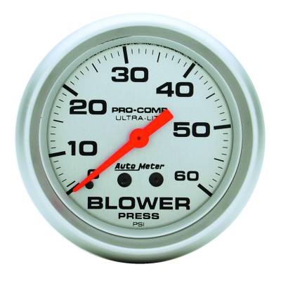 Auto Meter - Auto Meter Gauge; Blower Press; 2 5/8in.; 60psi; Mechanical; Ultra-Lite 4402