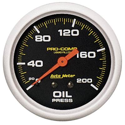 Auto Meter - Auto Meter Gauge; Oil Press; 2 5/8in.; 200psi; Liquid Filled Mech; Pro-Comp 5422