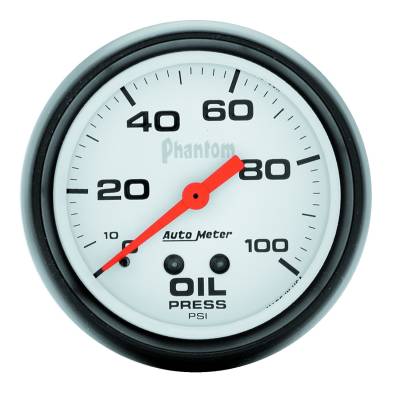 Auto Meter - Auto Meter Gauge; Oil Pressure; 2 5/8in.; 100psi; Electric; Phantom 5827