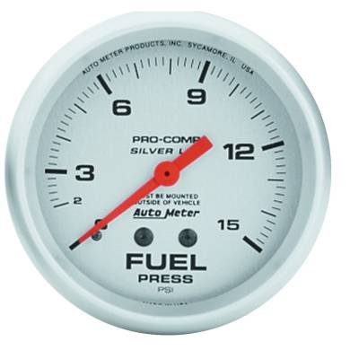 Auto Meter - Auto Meter Gauge; Fuel Press; 2 5/8in.; 15psi; Liquid Filled Mech; Ultra-Lite 4611