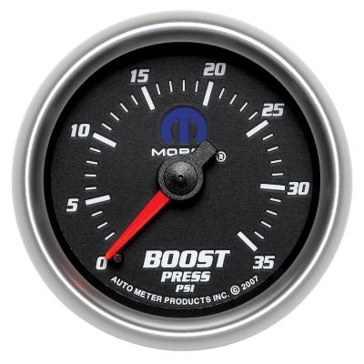 Auto Meter - Auto Meter Gauge; Boost; 2 1/16in.; 35psi; Mechanical; Black; Mopar 880011