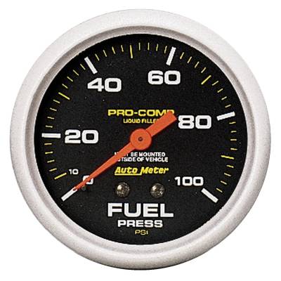 Auto Meter - Auto Meter Gauge; Fuel Press; 2 5/8in.; 100psi; Liquid Filled Mech; Pro-Comp 5412