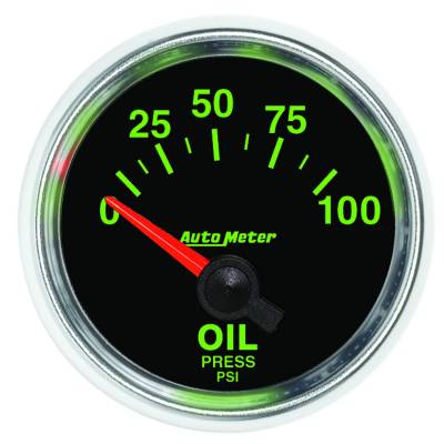 Auto Meter - Auto Meter Gauge; Oil Pressure; 2 1/16in.; 100psi; Electric; GS 3827