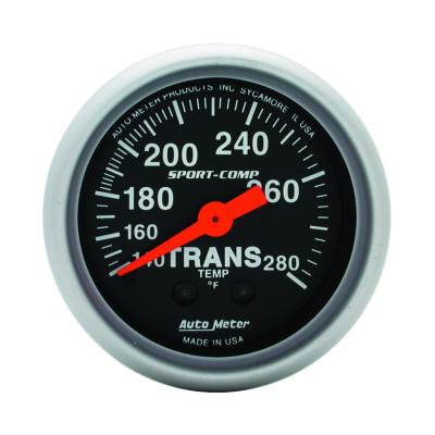 Auto Meter - Auto Meter Gauge; Trans Temp; 2 1/16in.; 140-280deg. F; Mechanical; 8ft.; Sport-Comp 3351