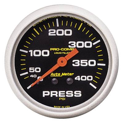 Auto Meter - Auto Meter Gauge; Pressure; 2 5/8in.; 400psi; Liquid Filled Mech; Pro-Comp 5424