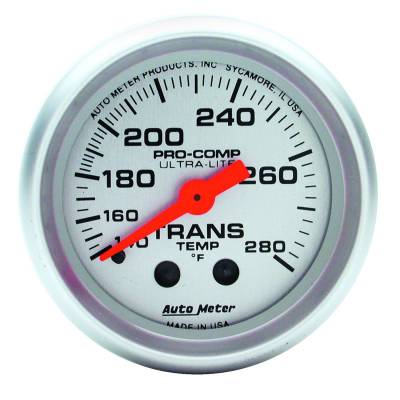 Auto Meter - Auto Meter Gauge; Trans Temp; 2 1/16in.; 140-280deg. F; Mechanical; 8ft.; Ultra-Lite 4351