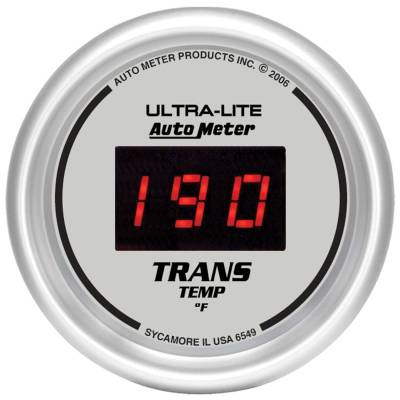 Auto Meter - Auto Meter Gauge; Trans Temp; 2 1/16in.; 340deg. F; Digital; Silver Dial w/Red LED 6549