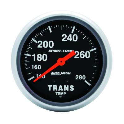 Auto Meter - Auto Meter Gauge; Transmission Temp; 2 5/8in.; 140-280deg. F; Mechanical; 8ft.; Sport-Comp 3451