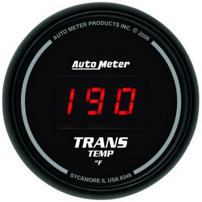 Auto Meter - Auto Meter Gauge; Trans Temp; 2 1/16in.; 340deg. F; Digital; Black Dial w/Red LED 6349