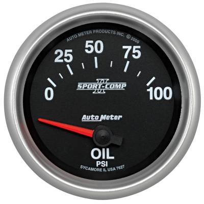 Auto Meter - Auto Meter Gauge; Oil Pressure; 2 5/8in.; 100psi; Electric; Sport-Comp II 7627