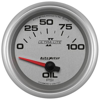 Auto Meter - Auto Meter Gauge; Oil Pressure; 2 5/8in.; 100psi; Electric; Ultra-Lite II 7727