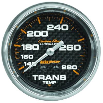 Auto Meter - Auto Meter Gauge; Transmission Temp; 2 5/8in.; 140-280deg. F; Mechanical; Carbon Fiber 4851