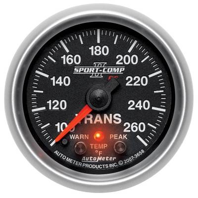 Auto Meter - Auto Meter Gauge; Trans Temp; 2 1/16in.; 100-260deg. F; Stepper Motor w/Peak/Warn; Sport-Co 3658