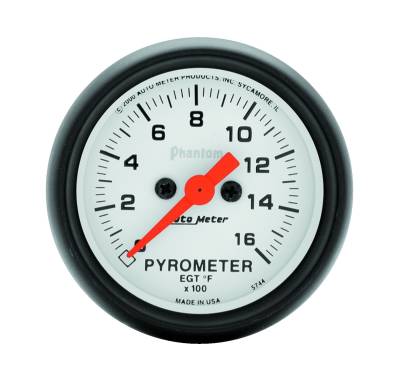 Auto Meter - Auto Meter Gauge; Pyrometer (EGT); 2 1/16in.; 1600deg. F; Digital Stepper Motor; Phantom 5744