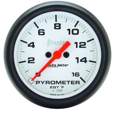 Auto Meter - Auto Meter Gauge; Pyrometer (EGT); 2 5/8in.; 1600deg. F; Digital Stepper Motor; Phantom 5844