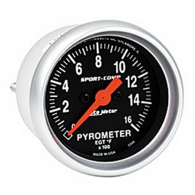 Auto Meter - Auto Meter Gauge; Pyrometer (EGT); 2 1/16in.; 1600deg. F; Digital Stepper Motor; Sport-Comp 3344