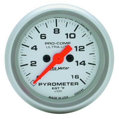 Auto Meter - Auto Meter Gauge; Pyrometer (EGT); 2 1/16in.; 1600deg. F; Digital Stepper Motor; Ultra-Lite 4344