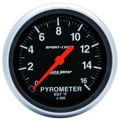 Auto Meter - Auto Meter Gauge; Pyrometer (EGT); 2 5/8in.; 1600deg. F; Digital Stepper Motor; Sport-Comp 3544