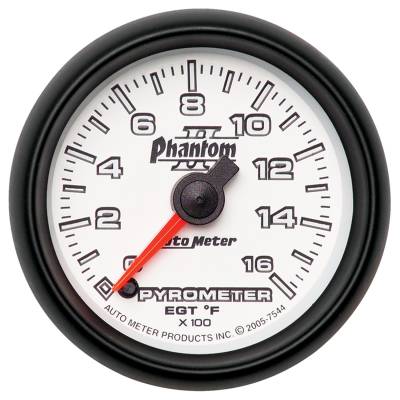 Auto Meter - Auto Meter Gauge; Pyrometer (EGT); 2 1/16in.; 1600deg. F; Digital Stepper Motor; Phantom II 7544