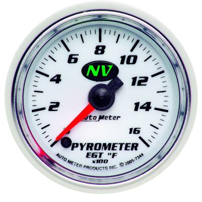 Auto Meter - Auto Meter Gauge; Pyrometer (EGT); 2 1/16in.; 1600deg. F; Digital Stepper Motor; NV 7344