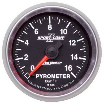 Auto Meter - Auto Meter Gauge; Pyrometer (EGT); 2 1/16in.; 1600deg. F; Digital Stepper Motor; Sport-Comp 3644