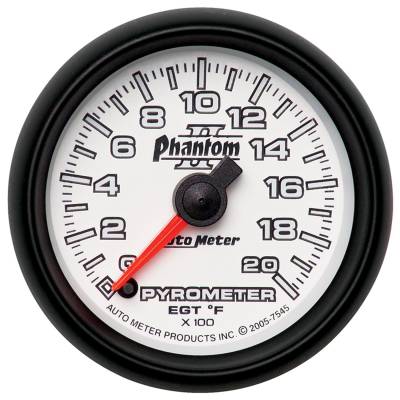 Auto Meter - Auto Meter Gauge; Pyrometer (EGT); 2 1/16in.; 2000deg. F; Digital Stepper Motor; Phantom II 7545