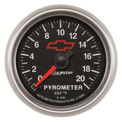 Auto Meter - Auto Meter Gauge; Pyrometer (EGT); 2 1/16in.; 2000deg. F; Stepper Motor; GM Bowtie Black 3645-00406