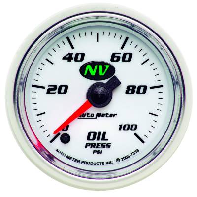 Auto Meter - Auto Meter Gauge; Oil Pressure; 2 1/16in.; 100psi; Digital Stepper Motor; NV 7353