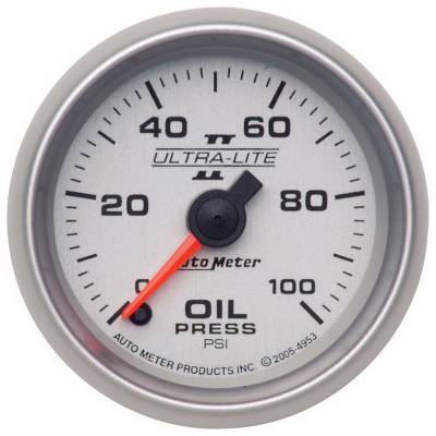 Auto Meter - Auto Meter Gauge; Oil Pressure; 2 1/16in.; 100psi; Digital Stepper Motor; Ultra-Lite II 4953