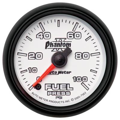 Auto Meter - Auto Meter Gauge; Fuel Pressure; 2 1/16in.; 100psi; Digital Stepper Motor; Phantom II 7563