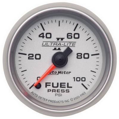 Auto Meter - Auto Meter Gauge; Fuel Pressure; 2 1/16in.; 100psi; Digital Stepper Motor; Ultra-Lite II 4963