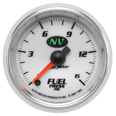 Auto Meter - Auto Meter Gauge; Fuel Pressure; 2 1/16in.; 15psi; Digital Stepper Motor; NV 7362