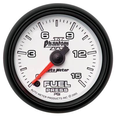 Auto Meter - Auto Meter Gauge; Fuel Pressure; 2 1/16in.; 15psi; Digital Stepper Motor; Phantom II 7561