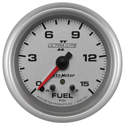 Auto Meter - Auto Meter Gauge; Fuel Press; 2 5/8in.; 15psi; Stepper Motor w/Peak/Warn; Ultra-Lite II 7761