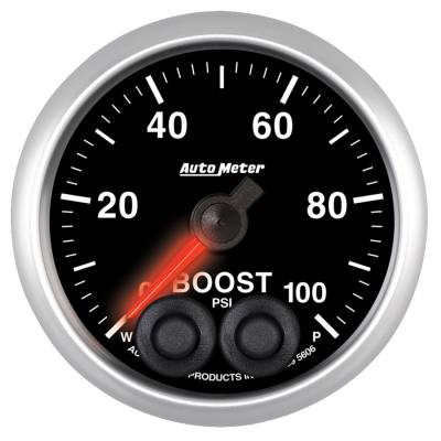 Auto Meter - Auto Meter Gauge; Boost; 2 1/16in.; 100psi; Digital Stepper Motor w/Peak/Warn; Elite 5606