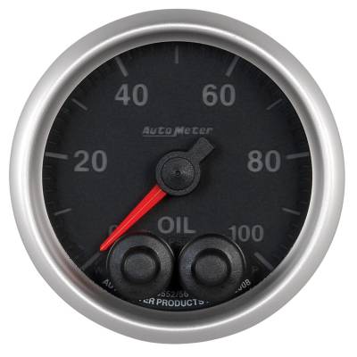 Auto Meter - Auto Meter Gauge; Oil Press; 2 1/16in.; 100psi; Stepper Motor w/Peak/Warn; Elite 5652