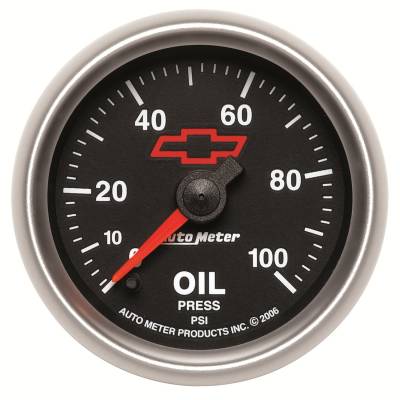 Auto Meter - Auto Meter Gauge; Oil Pressure; 2 1/16in.; 100psi; Digital Stepper Motor; GM Bowtie Black 3653-00406