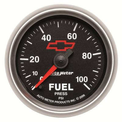 Auto Meter - Auto Meter Gauge; Fuel Pressure; 2 1/16in.; 100psi; Digital Stepper Motor; GM Bowtie Black 3663-00406