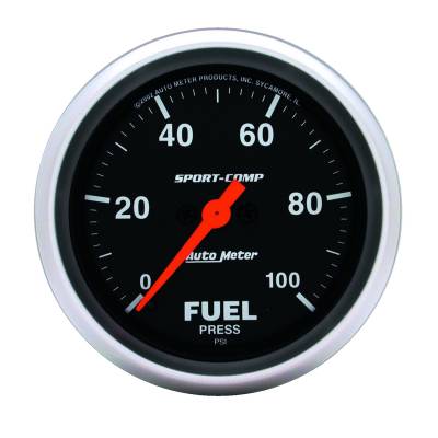 Auto Meter - Auto Meter Gauge; Fuel Pressure; 2 5/8in.; 100psi; Digital Stepper Motor; Sport-Comp 3563