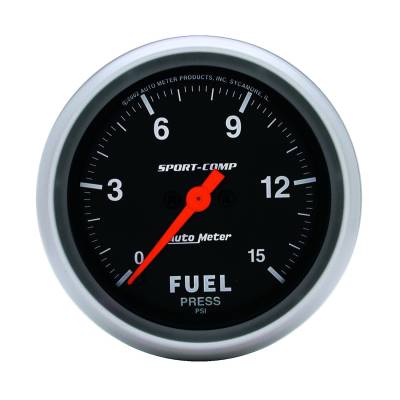 Auto Meter - Auto Meter Gauge; Fuel Pressure; 2 5/8in.; 15psi; Digital Stepper Motor; Sport-Comp 3561