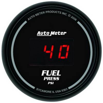 Auto Meter - Auto Meter Gauge; Fuel Pressure; 2 1/16in.; 100psi; Digital; Black Dial w/Red LED 6363