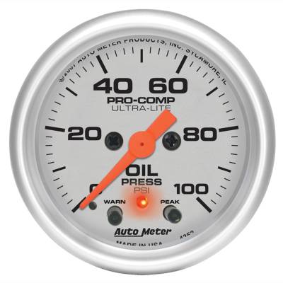 Auto Meter - Auto Meter Gauge; Oil Press; 2 1/16in.; 100psi; Digital Stepper Motor w/Peak/Warn; Ultra-Li 4352