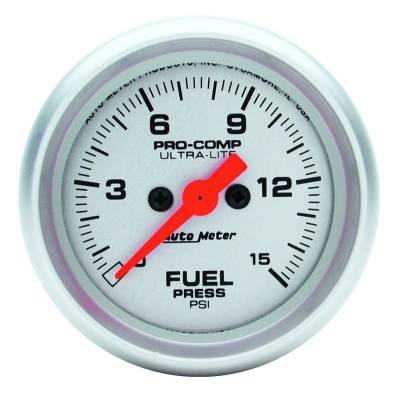 Auto Meter - Auto Meter Gauge; Fuel Pressure; 2 1/16in.; 15psi; Digital Stepper Motor; Ultra-Lite 4361