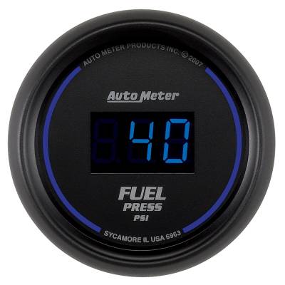 Auto Meter - Auto Meter Gauge; Fuel Pressure; 2 1/16in.; 100psi; Digital; Black Dial w/Blue LED 6963