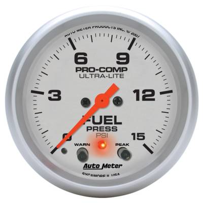 Auto Meter - Auto Meter Gauge; Fuel Press; 2 5/8in.; 15psi; Digital Stepper Motor w/Peak/Warn; Ultra-Lit 4470