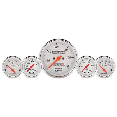 Auto Meter - Auto Meter Gauge Kit; 5 pc.; 3 1/8in./2 1/16in.; Mech. Speedo.; WTMP/OILP; Arctic Wht 1311