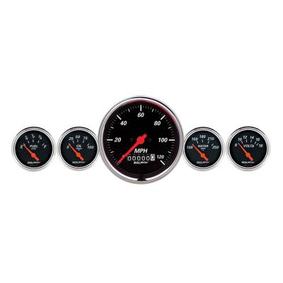 Auto Meter - Auto Meter Gauge Kit; 5 pc.; 3 3/8in./2 1/16in.; Elec. Speedometer; Designer Black 1440
